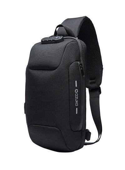 Buy Water-Resistant Sling Outdoor Cross Body Bag Black in Saudi Arabia