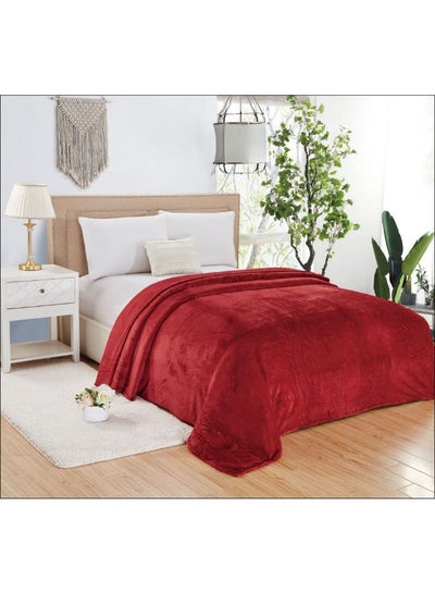 Buy Soft Bed Blanket Flannel Red Single in Saudi Arabia