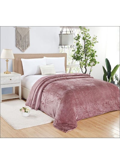 Buy 1 Piece Soft Bed Blanket King Size Flannel Purple 220x200cm in Saudi Arabia