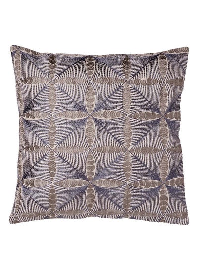 Buy Embroidered Diamond Throw Pillow Blue/Gold/White 20 x 20inch in UAE