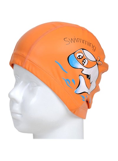 Buy Dolphin Printed Swimming Cap 8x4.7x0.3inch in Saudi Arabia