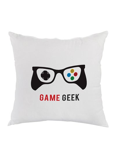 Buy Game Pad Printed Square Shaped Throw Pillow White/Black/Red 40 x 40cm in Egypt