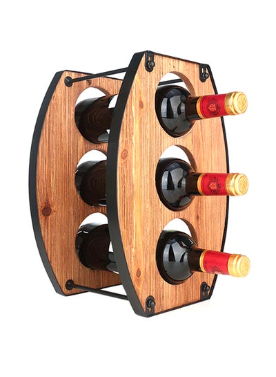 اشتري Tooarts 3 Bottle Wine Rack Tabletop Sculpture بلون قهوة 38.50x5.50x25.50سنتيمتر في السعودية