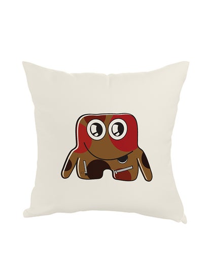 Buy Decorative Square Shaped Throw Pillow White 40 x 40cm in Egypt