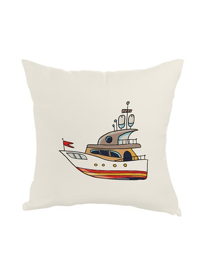 Buy Decorative Square Shaped Throw Pillow White 40 x 40cm in Egypt