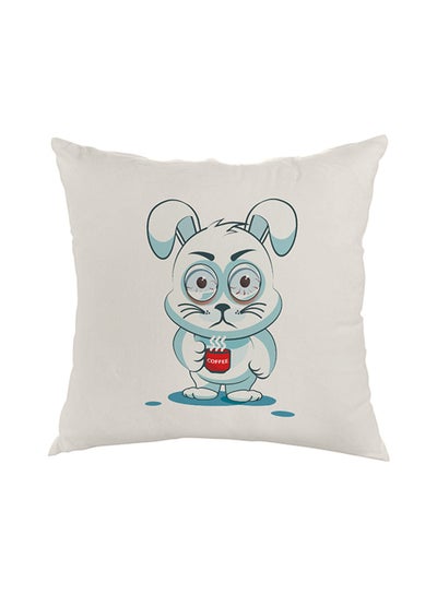 Buy Decorative Square Shaped Throw Pillow White 40 x 40cm in Egypt