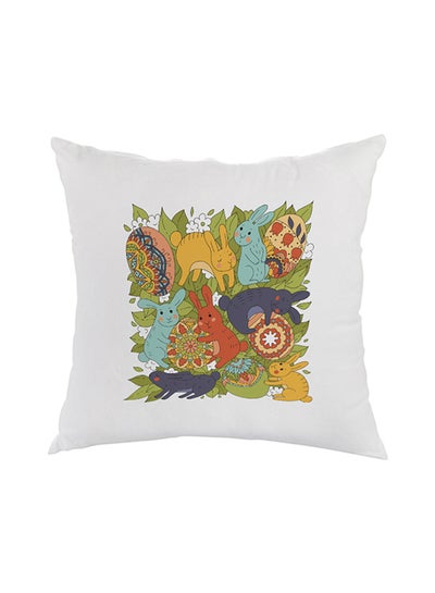 Buy Decorative Square Shaped Throw Pillow White 40 x 40cm in Egypt