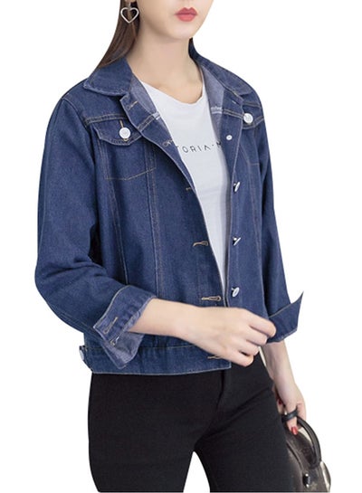 Buy Long Sleeve Denim Jacket Blue in UAE