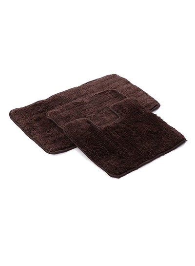 Buy 3-Piece Bath Rugs Brown 50 x 80cm in Egypt