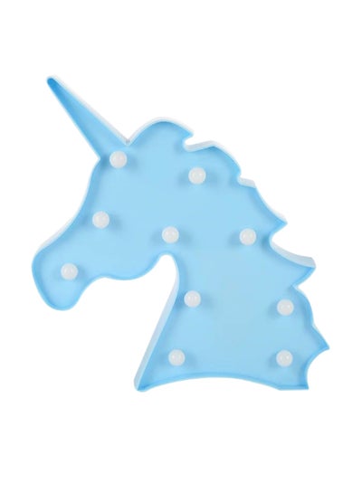 Buy 3D LED Light Horse Pattern Wall Decor Blue 32x18x3centimeter in UAE
