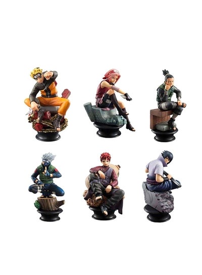 Buy 6-Piece Naruto Anime Statue Model Action Figure Toy Collection Set For Kids 6x2x7inch in Saudi Arabia