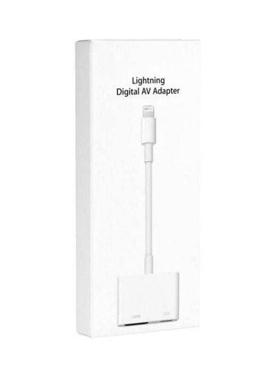 Buy Lightning To HDMI AV Adapter White/Silver in Egypt