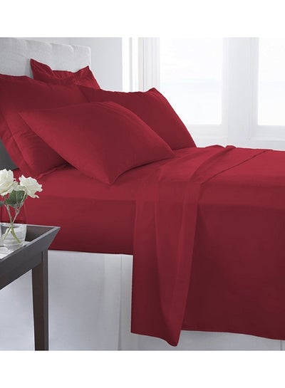 اشتري 2-Piece Dream Bell Single Bedsheet Case Microfibre Burgundy 120 x 200centimeter في الامارات