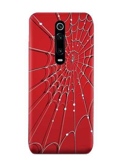 Buy Protective Case Cover For Xiaomi Mi 9T Red Spider Web Pattern in UAE