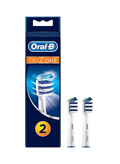 Buy 2-Piece Trizone Brush Heads White/Blue in Saudi Arabia