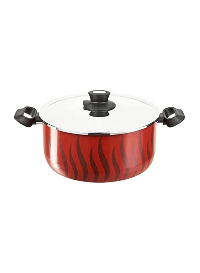 Buy Tempo Flame Casserole Stew Pot With Lid Red 24cm in Saudi Arabia
