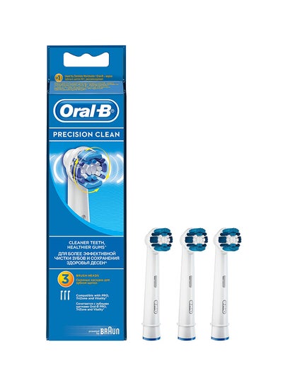 Buy Pack Of 3 Precision Clean Electric Toothbrush Head White 4.7 x 2.4 x 1.2inch in Saudi Arabia