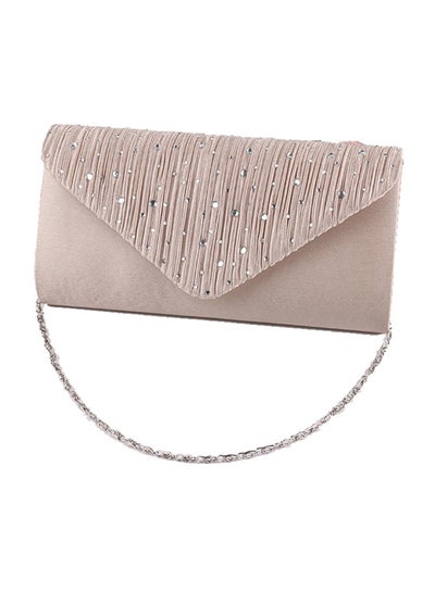 Buy Rhinestones Ladylike Trendy Chain Bag Gold in Saudi Arabia