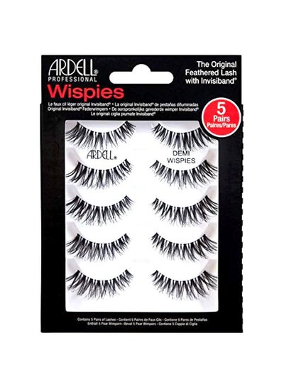 Buy 5-Piece Feather Eyelash With Lash Applicator Black in UAE