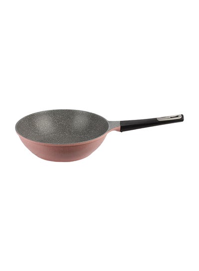 Buy Granite Deep Frying Pan Pink/Black 26centimeter in Saudi Arabia