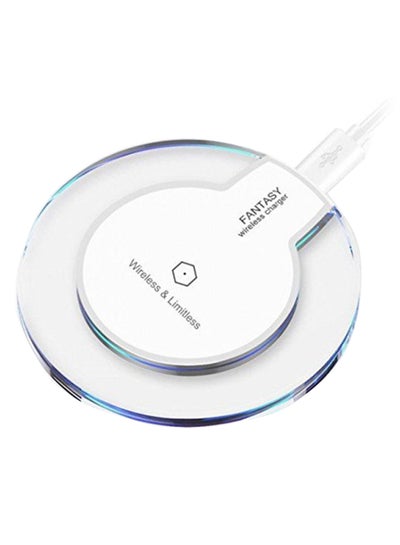 Buy Ultra-Slim QI Wireless Charger Pad White/Clear in UAE