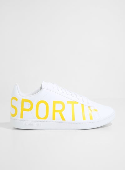 اشتري Courtset Big Logo Low Top Sneakers Optical White/Empire Yellow في السعودية