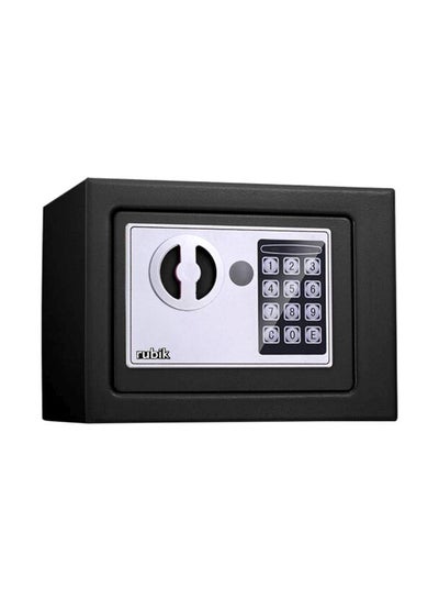 Buy Electronic Digital Battery Operated Mini Safe Deposit Box With Pin Keypad And Emergency Override Keys Black 17x23x17cm in Saudi Arabia