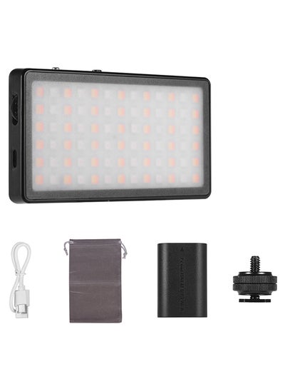 Buy Dimmable RGB Pocket LED Video Light Panel For DSLR Camera Black/White/Yellow in Saudi Arabia