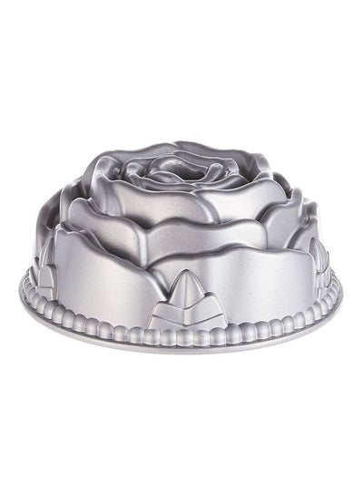 Buy Rose Design Cake Mould Silver 25x12centimeter in Saudi Arabia