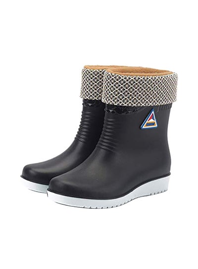 Buy Mid Rise Rain Boots Black in Saudi Arabia