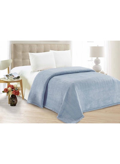 Buy Faux Fur Blanket Faux Fur Light Blue King in UAE