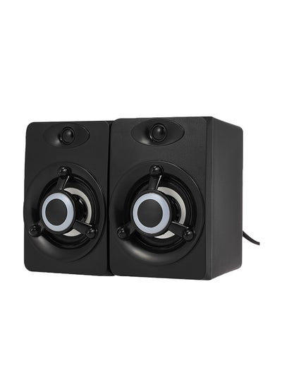 Buy Portable Wired Stereo Speaker With LED Light LU-V4521 Black in Saudi Arabia