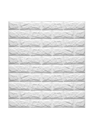 Buy 3D PE Foam Brick Pattern Wall Sticker White 70 x 77cm in Egypt