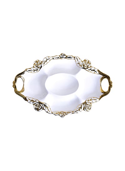 اشتري Gold-Plated Five-Lattice Plate White 41 x 17 x 4centimeter في الامارات