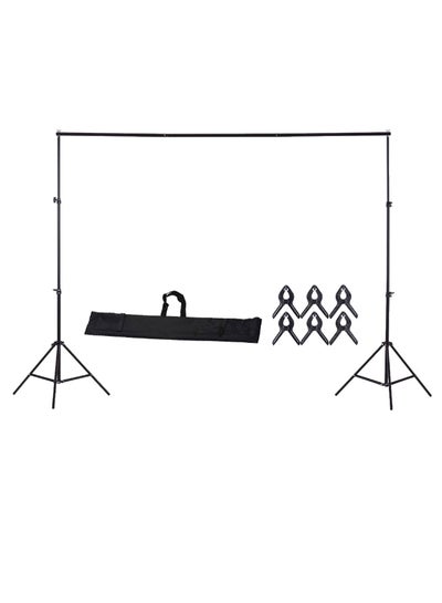 Buy Adjustable Studio Background Backdrop Stand Kit Black in Saudi Arabia