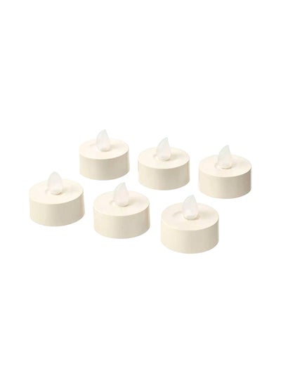 Buy 6-Piece Led Tealight Set White 8x4x13centimeter in UAE