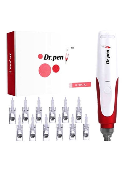 Buy Dr. Pen Ultima N2 Professional Microneedling Pen Set Red/White/Clear in Saudi Arabia