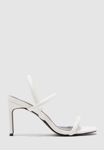 Buy Mid Heel Barely There Sandals White in UAE