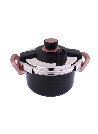 Buy Stainless Steel Pressure Cooker Black 6Liters in Saudi Arabia