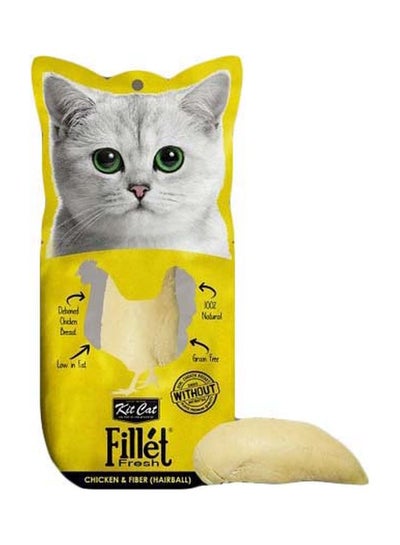 اشتري Fillet Fresh Chicken and Fiber Hairball بيج 30غم في الامارات