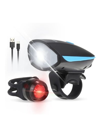 Buy Bicycle LED Front And Tail Light With Safety Horn in Saudi Arabia