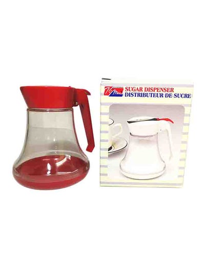 Buy Sugar Pot Dispencer Red/Clear 10cm in UAE