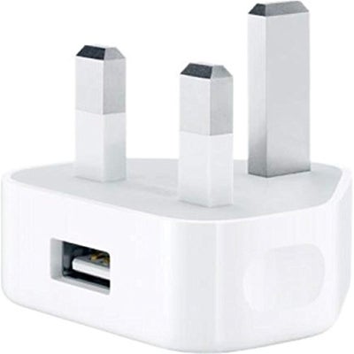 Buy Flat 3-Pin USB Wall Charger And Adapter White in Saudi Arabia