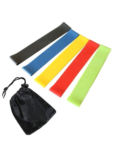 Buy 5-Piece Fitness Exercise Resistance Band Set With Bag in Egypt