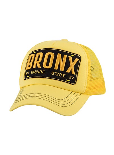 اشتري قبعة بقصة عادية مزينة بطبعة عبارة "Bronx NY Empire State" أصفر في الامارات