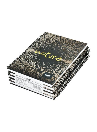 Buy 5-Piece A5 Single Ruled Notebook Black/Brown in UAE