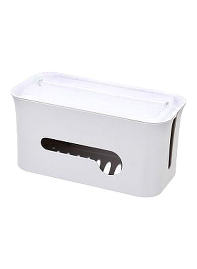 Buy Cable Organizer Box White 11.34x5.35x5.51inch in Saudi Arabia