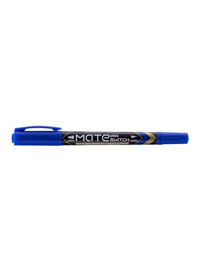 Buy 12-Piece Think Dual Sided Permanent Marker Blue in UAE