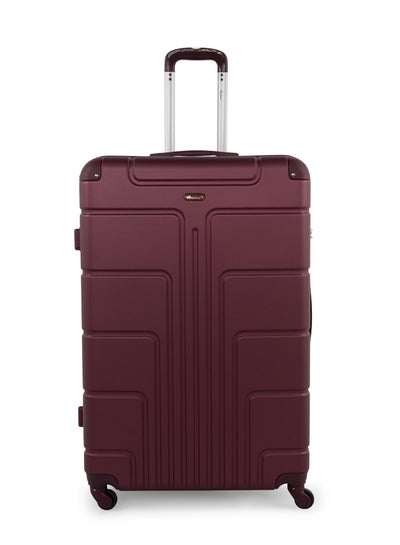 اشتري Hard Case Travel Bag Cabin Luggage Trolley ABS Lightweight Suitcase with 4 Spinner Wheels A1012 Burgundy في الامارات