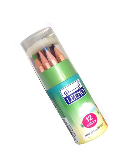 Buy 12 Mini Color Pencil Blue/Pink/Green in Saudi Arabia